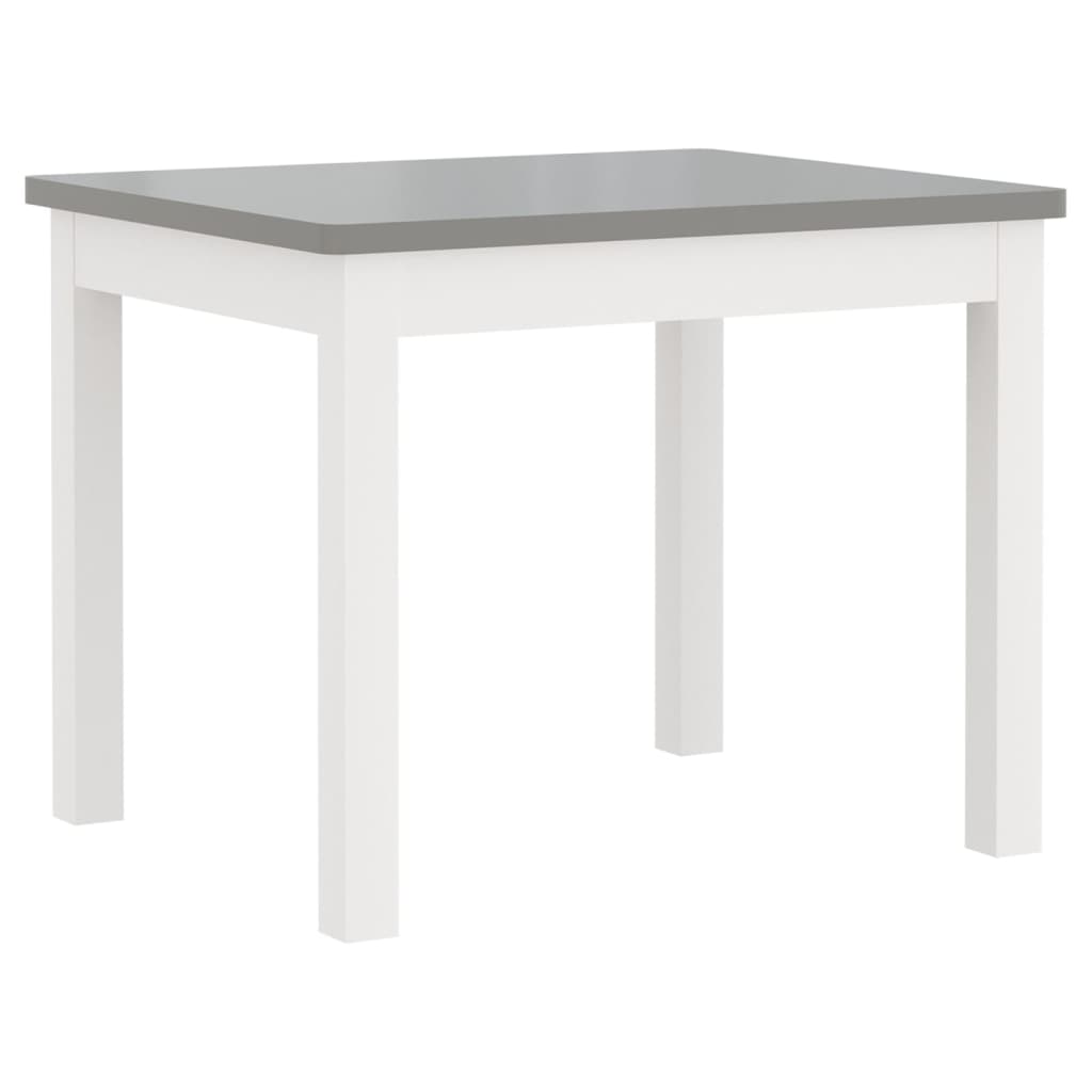vidaXL Set Tavolo e Sedie per Bambini 3 Pezzi Bianco e Grigio in MDF - Image 5 of 8