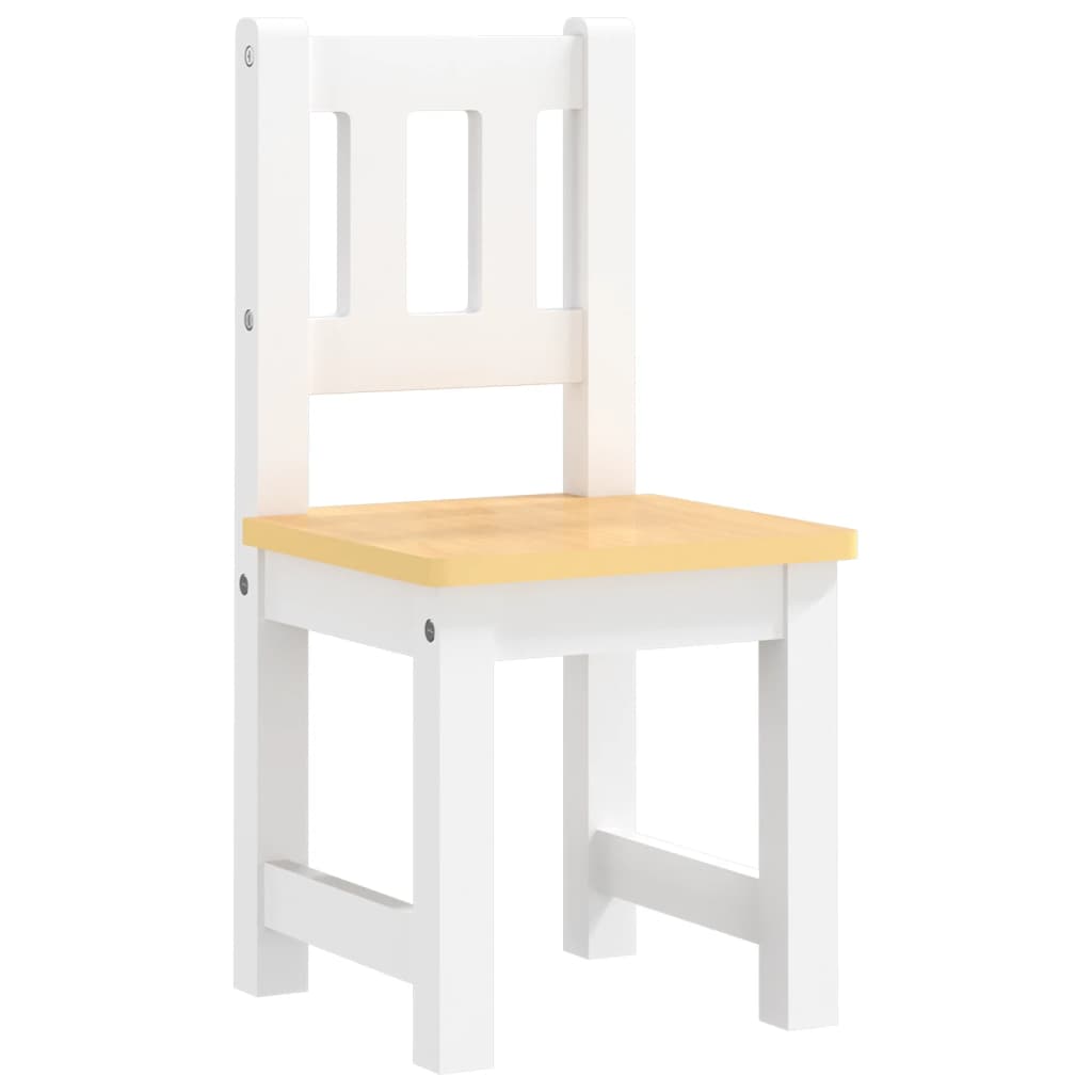 vidaXL Set Tavolo e Sedie per Bambini 4 Pezzi Bianco e Beige in MDF - Image 4 of 8