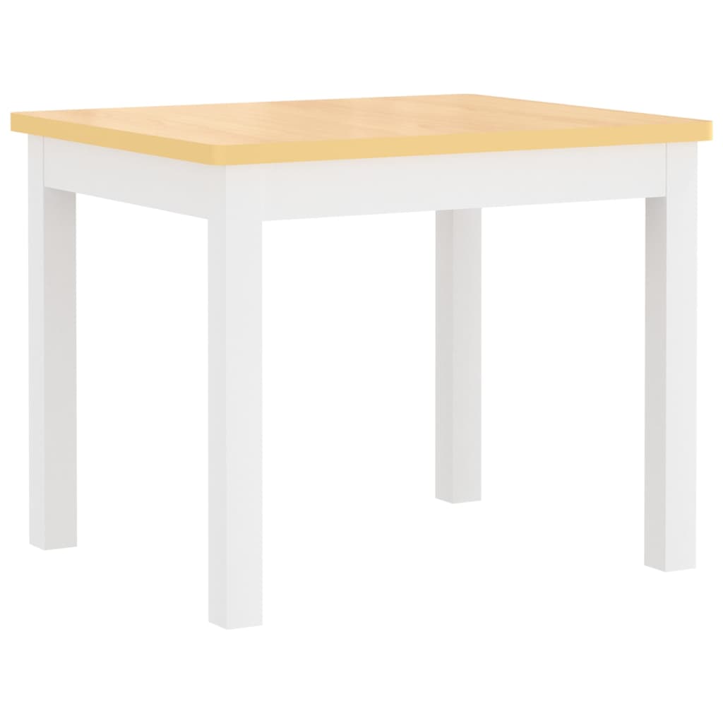 Set Tavolo e Sedie per Bambini 4 Pezzi in MDF Bianco e Beige - Image 5 of 8