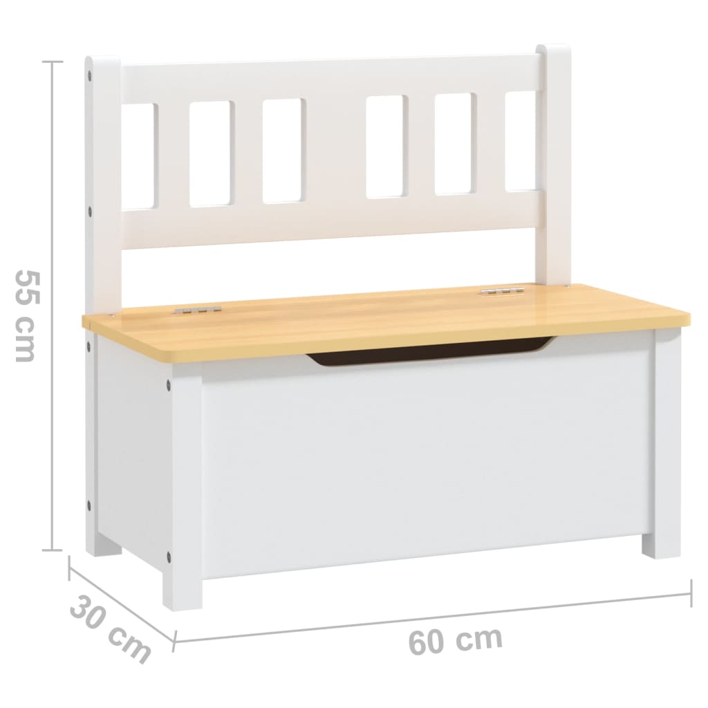 vidaXL Set Tavolo e Sedie per Bambini 4 Pezzi Bianco e Beige in MDF - Image 6 of 8