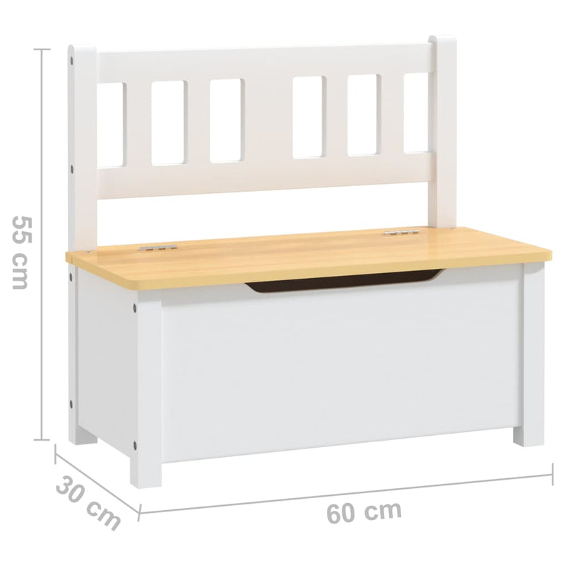 vidaXL Set Tavolo e Sedie per Bambini 4 Pezzi Bianco e Beige in MDF - Image 6 of 8