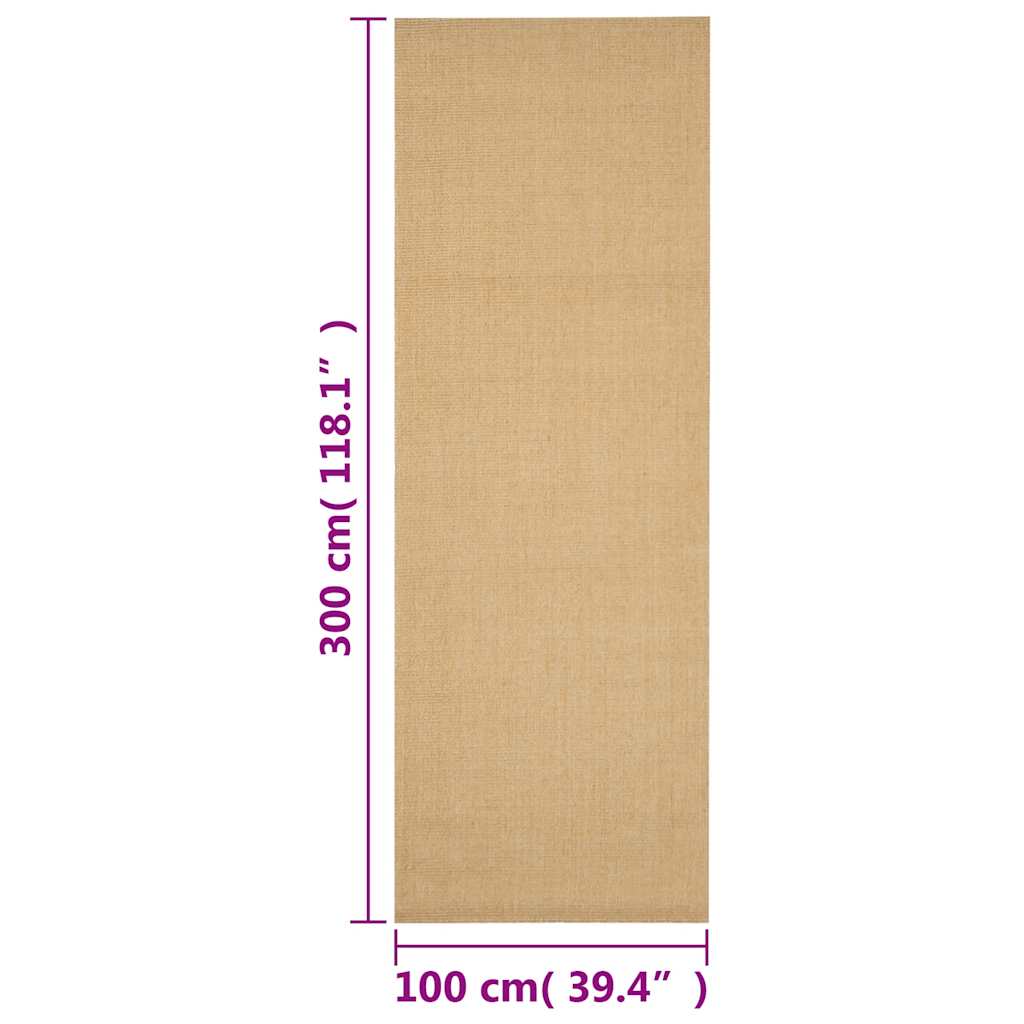 vidaXL Tappeto in Sisal Naturale 100 x 300 cm - Image 6 of 6