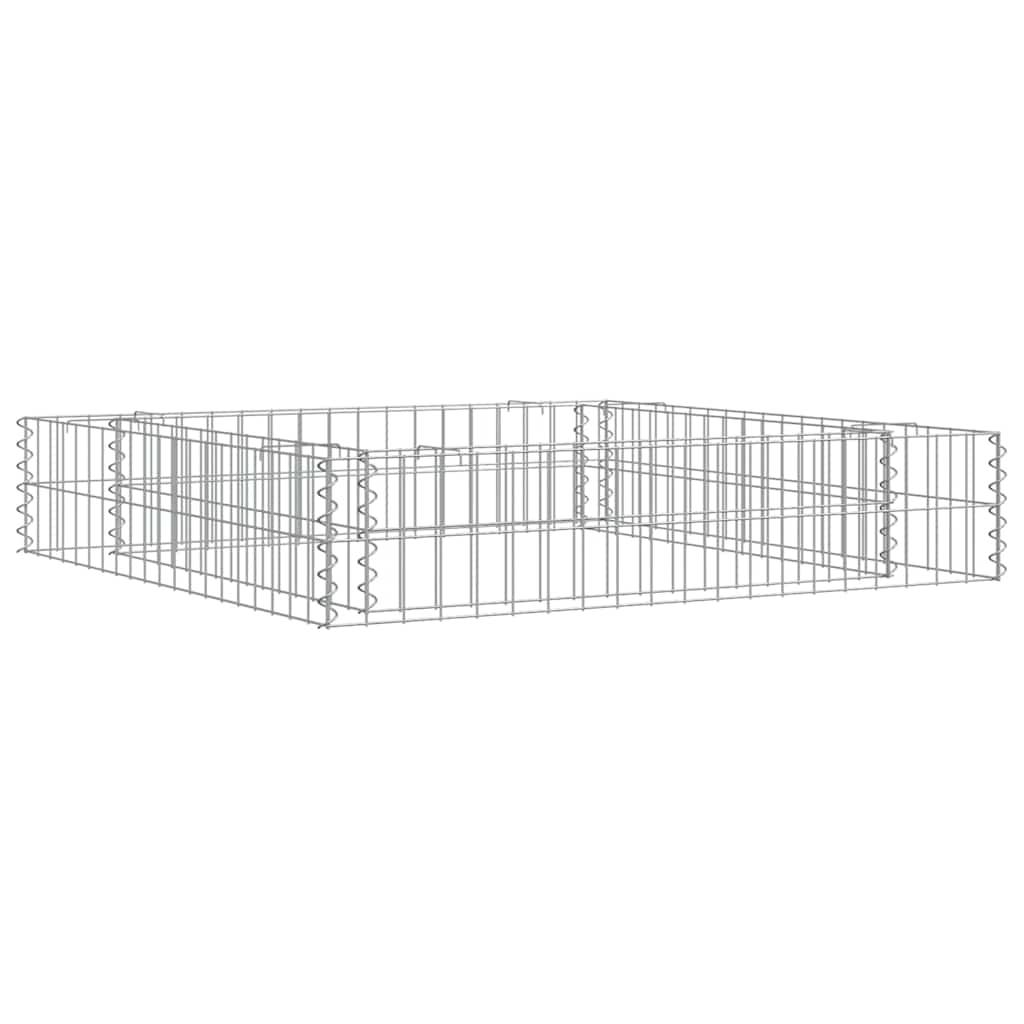 Gabbione Letto Rialzato Acciaio Zincato 100×100×20 cm Argento - Image 5 of 7