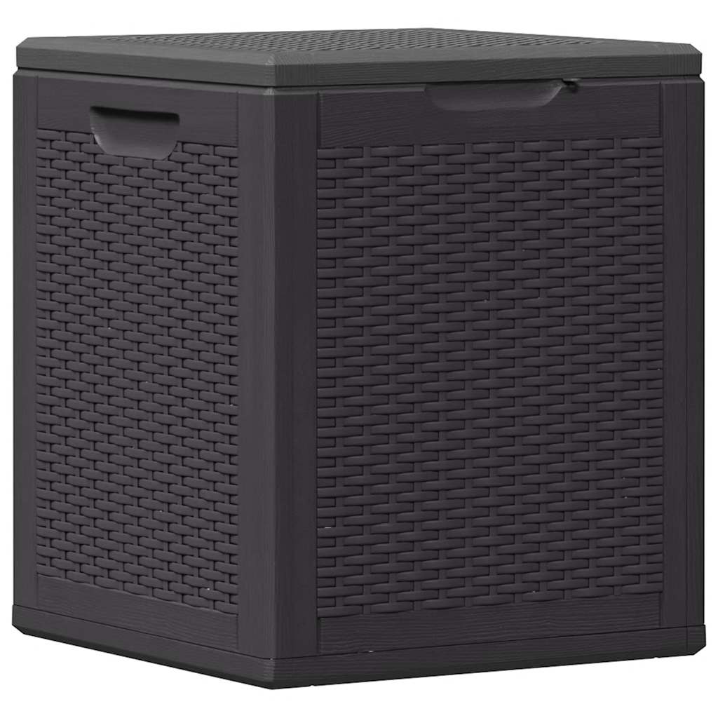 vidaXL Arcón de jardín de ratán PP 90 L 43x44x51 cm Negro - Image 3 of 19