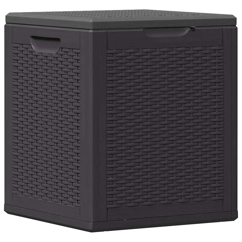vidaXL Arcón de jardín de ratán PP 90 L 43x44x51 cm Negro - Image 3 of 19