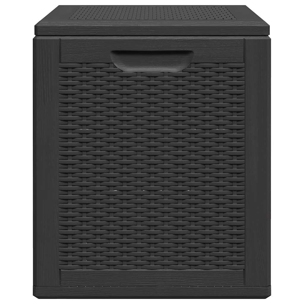 vidaXL Arcón de jardín de ratán PP 90 L 43x44x51 cm Negro - Image 7 of 19