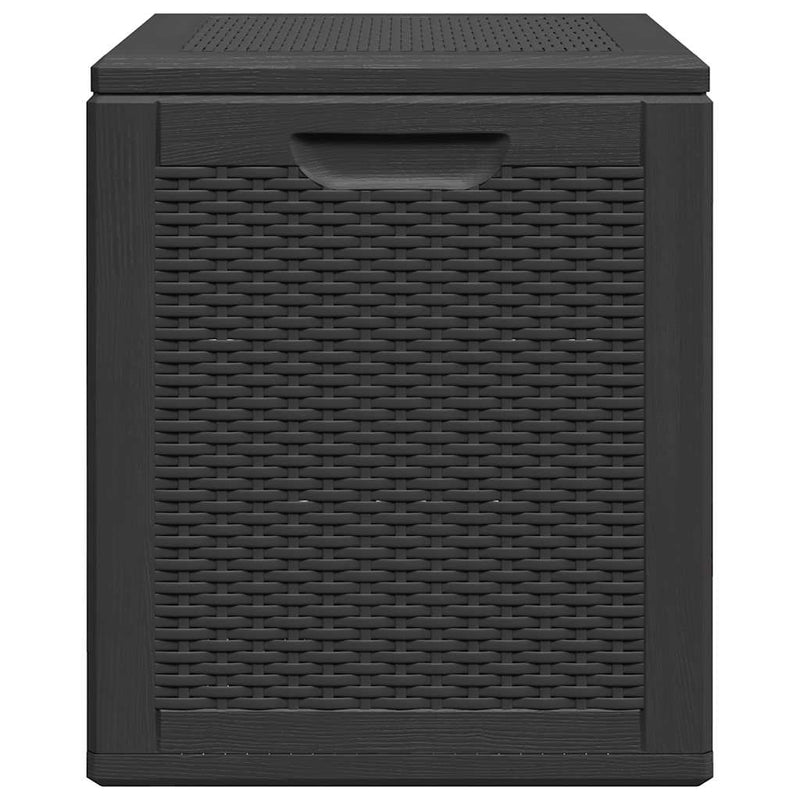 vidaXL Arcón de jardín de ratán PP 90 L 43x44x51 cm Negro - Image 7 of 19