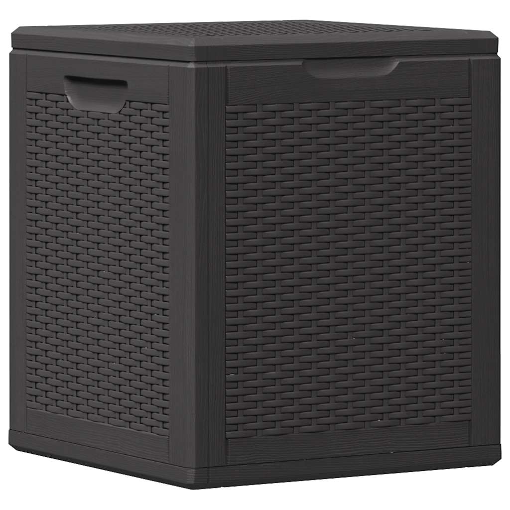 vidaXL Arcón de jardín de ratán PP 90 L 43x44x51 cm Negro - Image 10 of 19