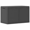 vidaXL Garden Storage Box PP Rattan Effect 180 L Black 80.5 x 44.5 x 51 cm - Image 2 of 10