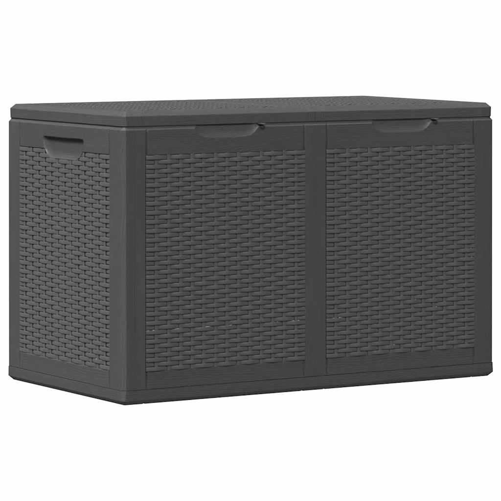 vidaXL Arcón de jardín de ratán PP 90 L 43x44x51 cm Negro - Image 4 of 19