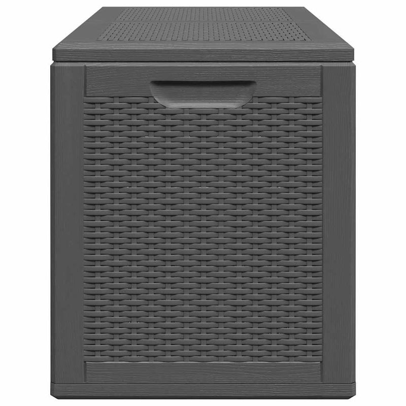 vidaXL Arcón de jardín de ratán PP 90 L 43x44x51 cm Negro - Image 8 of 19
