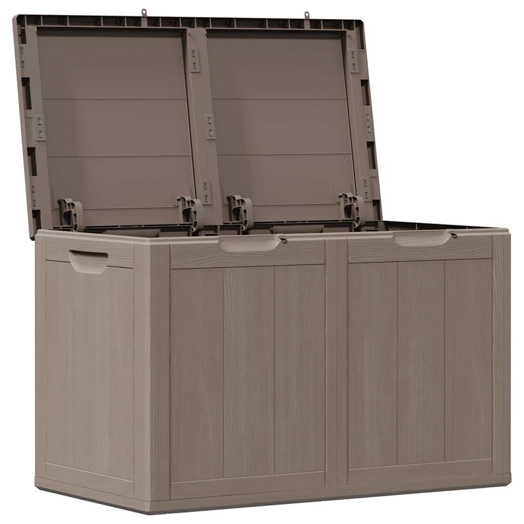 vidaXL Arcón de Jardín 180 L Marrón Aspecto Madera en PP 80,5 x 44,5 x 51 cm - Image 6 of 22