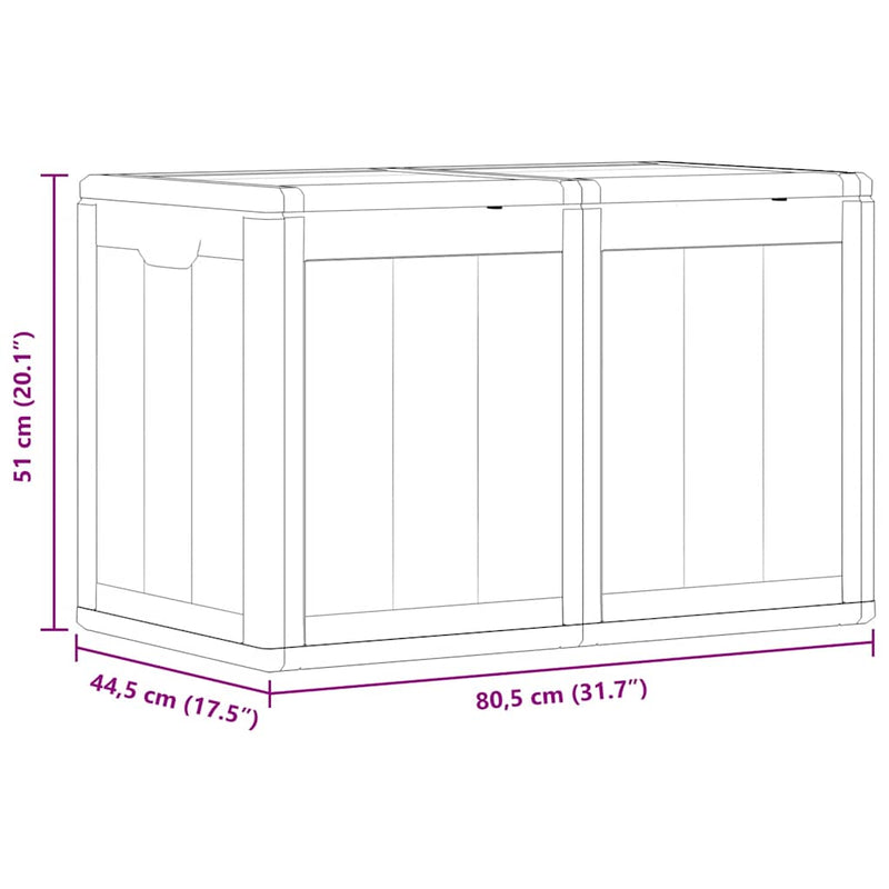 vidaXL Arcón de Jardín 180 L Marrón Aspecto Madera en PP 80,5 x 44,5 x 51 cm - Image 20 of 22