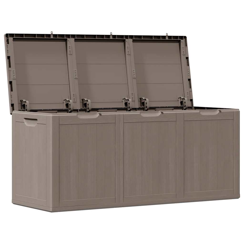vidaXL Garden Storage Box, PP, 270 L, Brown, 118.5 x 44.5 x 51 cm - Image 3 of 11