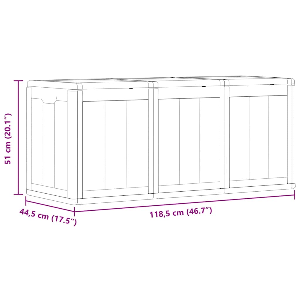 vidaXL Arcón de Jardín 180 L Marrón Aspecto Madera en PP 80,5 x 44,5 x 51 cm - Image 19 of 22