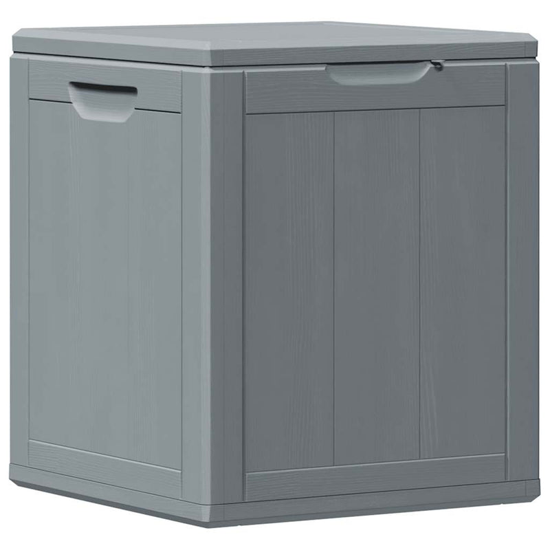 vidaXL Garden Storage Box, 90 L, 43x44x51 cm, Grey Wood-Effect PP - Image 4 of 18