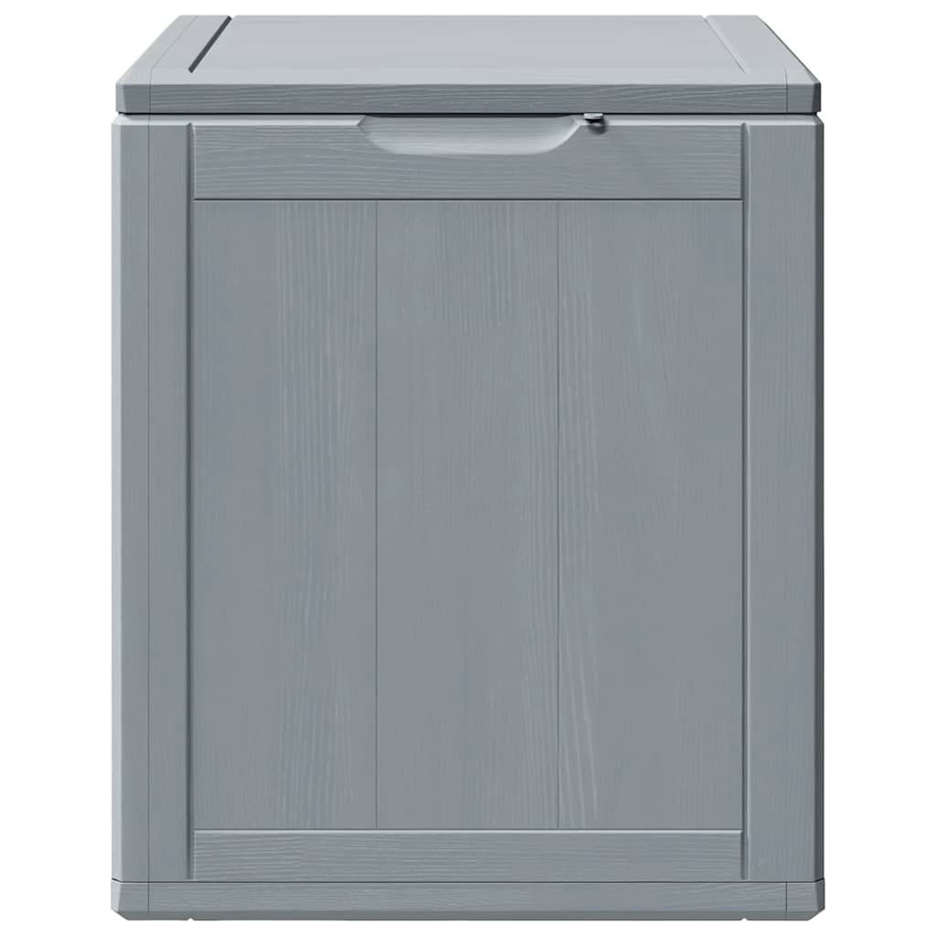 vidaXL Garden Storage Box, 90 L, 43x44x51 cm, Grey Wood-Effect PP - Image 5 of 18