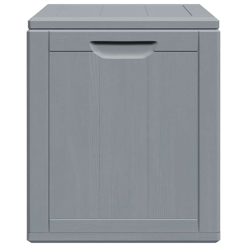 vidaXL Garden Storage Box, 90 L, 43x44x51 cm, Grey Wood-Effect PP - Image 7 of 18