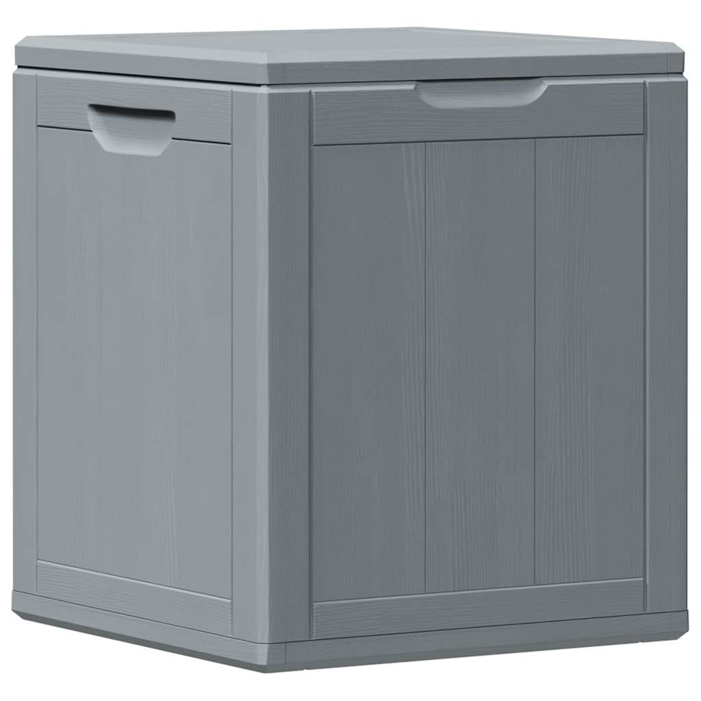 vidaXL Garden Storage Box, 90 L, 43x44x51 cm, Grey Wood-Effect PP - Image 9 of 18