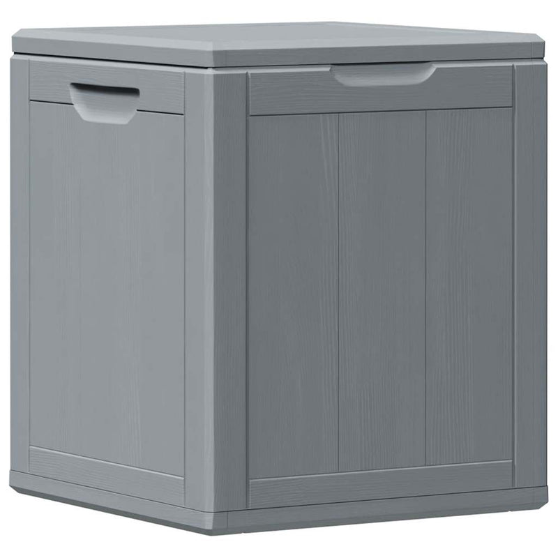 vidaXL Garden Storage Box, 90 L, 43x44x51 cm, Grey Wood-Effect PP - Image 9 of 18