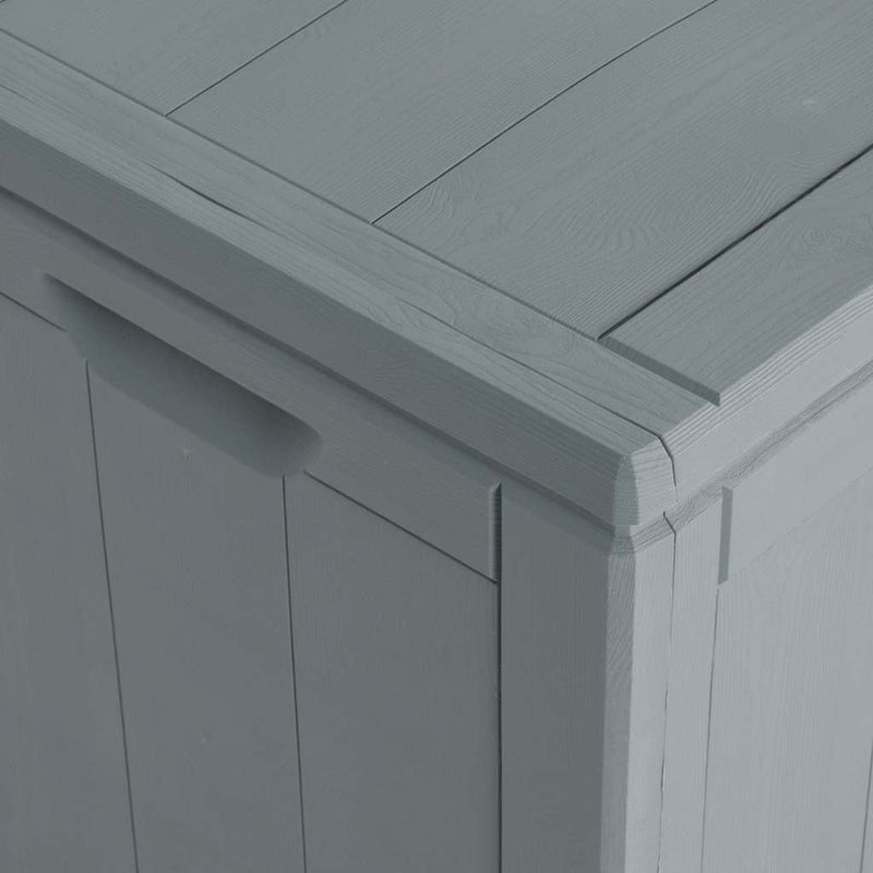 vidaXL Garden Storage Box, 90 L, 43x44x51 cm, Grey Wood-Effect PP - Image 12 of 18