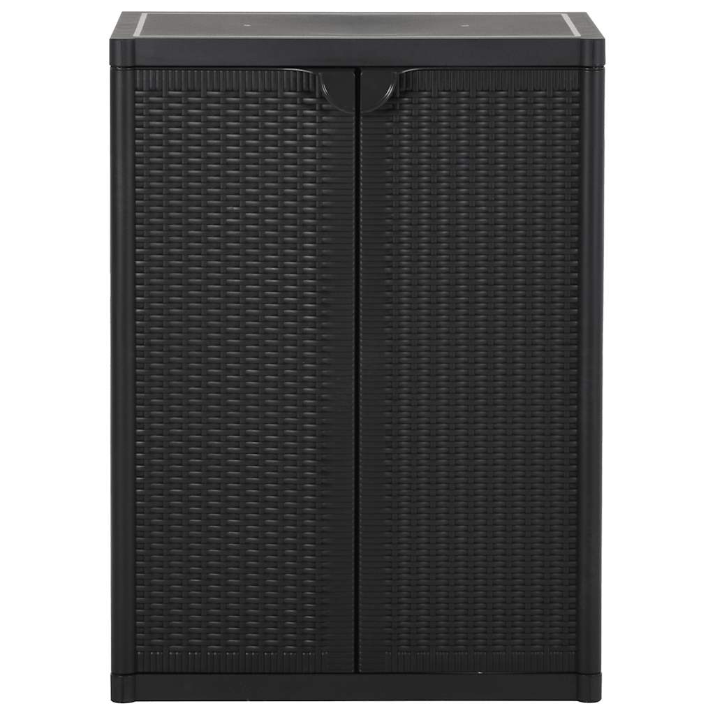 vidaXL Armario de Jardín Negro 65x45x88 cm de Ratán PP - Image 1 of 14