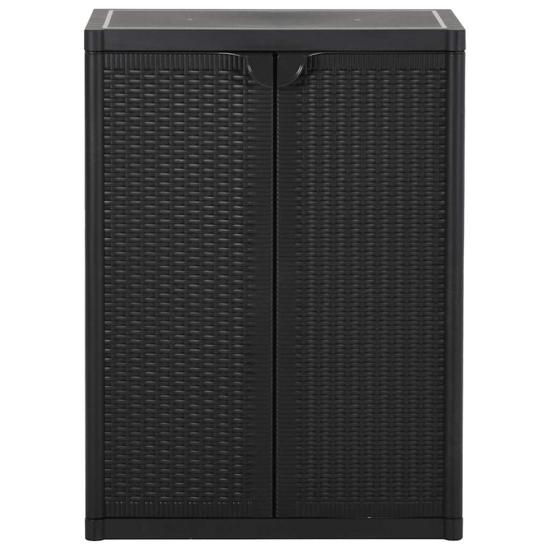 vidaXL Armario de Jardín Negro 65x45x88 cm de Ratán PP - Image 1 of 14