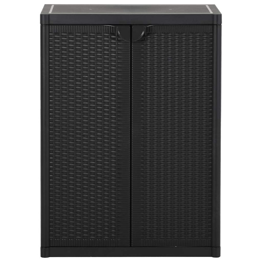 Armadio da Giardino Nero 65x45x88 cm in Rattan PP - immagine 1 | SolPatio