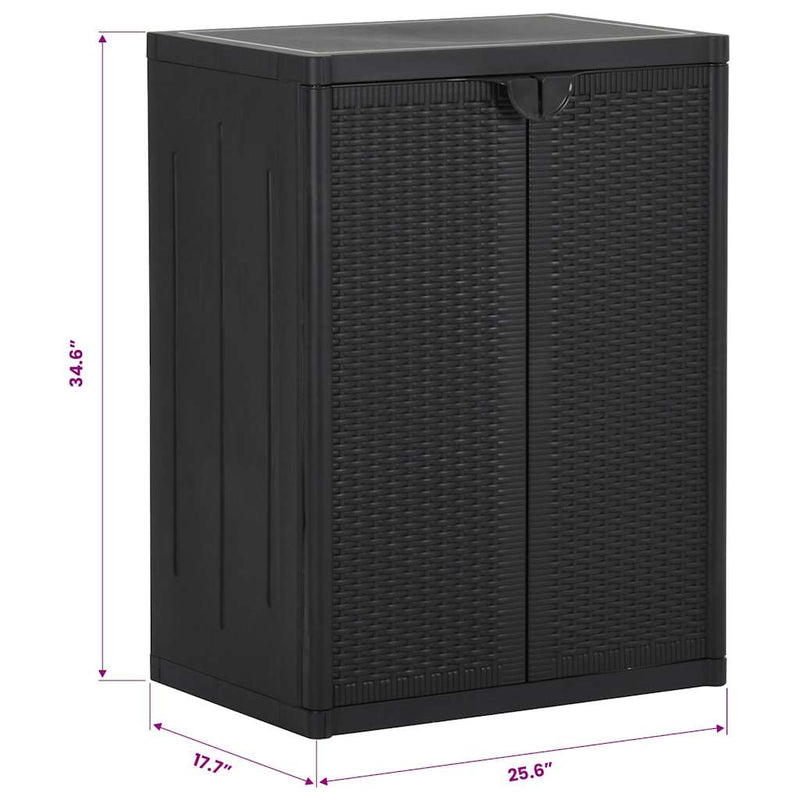 vidaXL Armario de Jardín Negro 65x45x88 cm de Ratán PP - Image 13 of 14