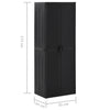 vidaXL Garden Storage Cabinet Black 65x45x172 cm PP Rattan - Image 9 of 12