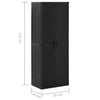 vidaXL Garden Storage Cabinet Black 65x45x172 cm PP Rattan - Image 10 of 12