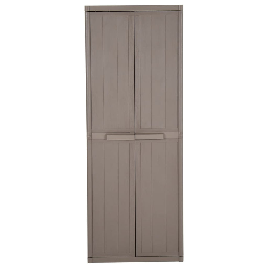 Armadio da Giardino Marrone 65x45x172 cm in PP Aspetto Legno - immagine 1 | SolPatio