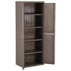 vidaXL Garden Storage Cabinet Brown 65x45x172 cm PP Wood-Look - Image 5 of 16