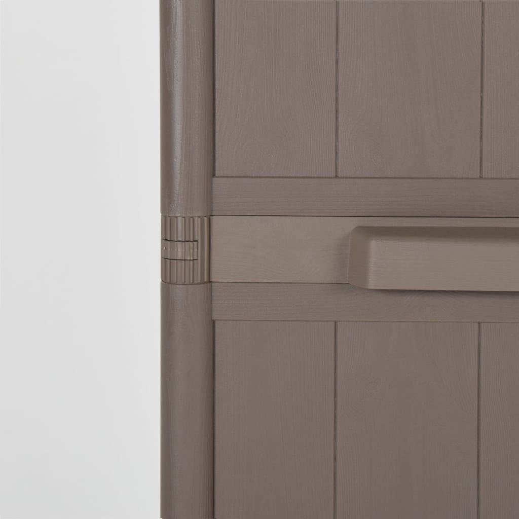 vidaXL Garden Storage Cabinet Brown 65x45x172 cm PP Wood-Look - Image 10 of 16