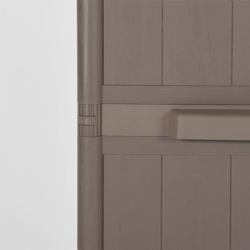 vidaXL Garden Storage Cabinet Brown 65x45x172 cm PP Wood-Look - Image 10 of 16