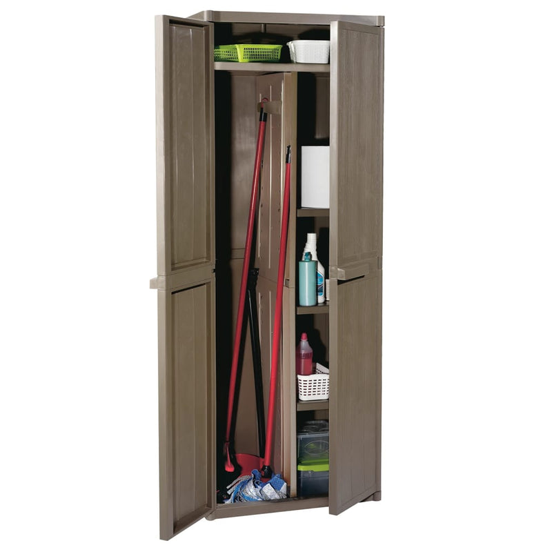 vidaXL Armadio da Giardino Marrone 65x45x88 cm in PP Aspetto Legno - Image 4 of 14