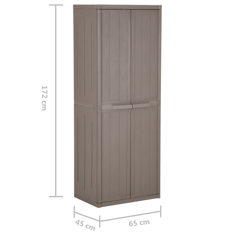 vidaXL Armadio da Giardino Marrone 65x45x88 cm in PP Aspetto Legno - Image 13 of 14