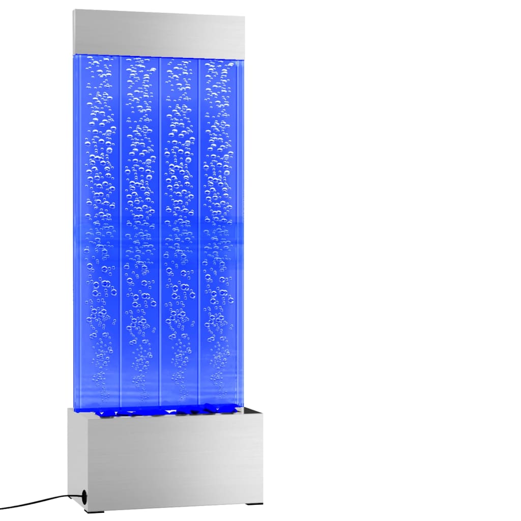 vidaXL Columna de Burbujas LED RGB Acero Inoxidable y Acrílico 110 cm Plateado y Transparente - Image 3 of 11
