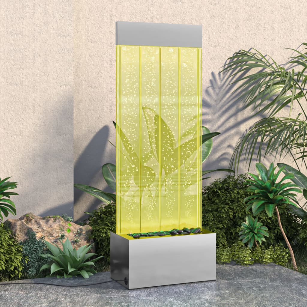 vidaXL Columna de Burbujas LED RGB Acero Inoxidable y Acrílico 110 cm Plateado y Transparente - Image 9 of 11