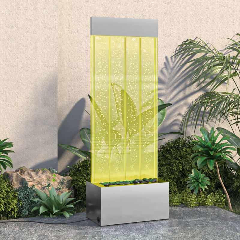 vidaXL Columna de Burbujas LED RGB Acero Inoxidable y Acrílico 110 cm Plateado y Transparente - Image 9 of 11