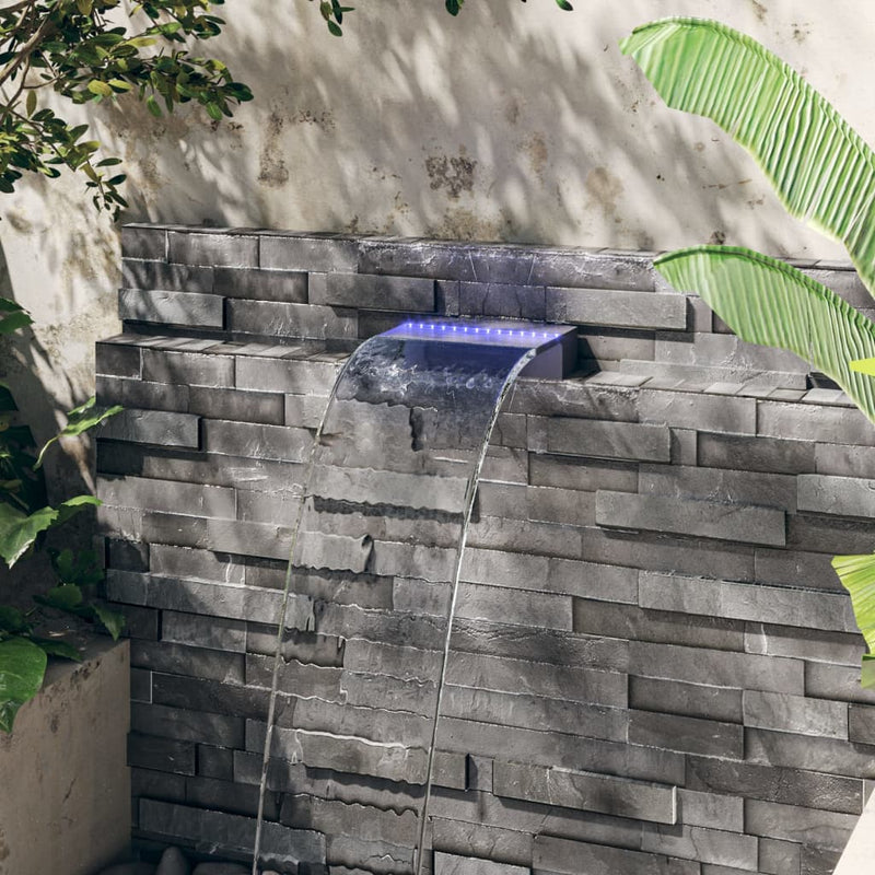 vidaXL Acrylic Waterfall Spillway with RGB LED, 30 cm, Clear and Gray - Image 17 of 56