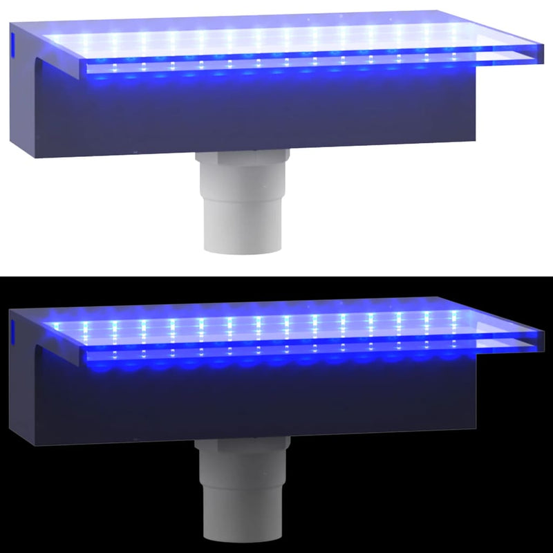 vidaXL Acrylic Waterfall Spillway with RGB LED, 30 cm, Clear and Gray - Image 45 of 56