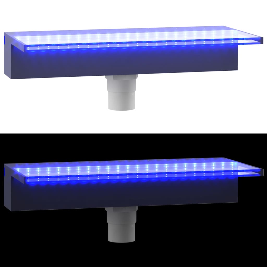 vidaXL Acrylic Waterfall Spillway with RGB LED, 30 cm, Clear and Gray - Image 36 of 56