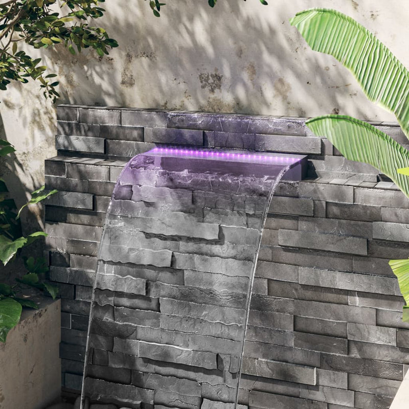 vidaXL Sfioratore a Cascata con LED RGB Acrilico 60 cm - Image 1 of 33
