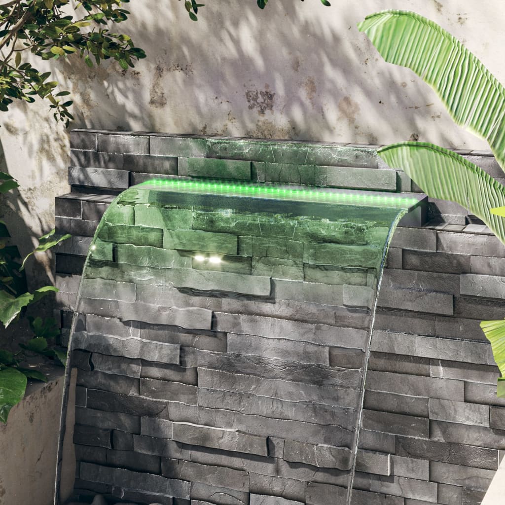 vidaXL Acrylic Waterfall Spillway with RGB LED, 30 cm, Clear and Gray - Image 20 of 56