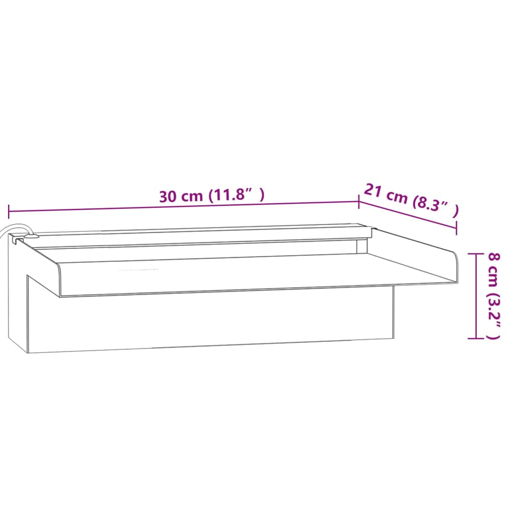vidaXL Sfioratore a Cascata in Acciaio Inox SS 304 con LED RGB 30 cm Argento - Image 44 of 44