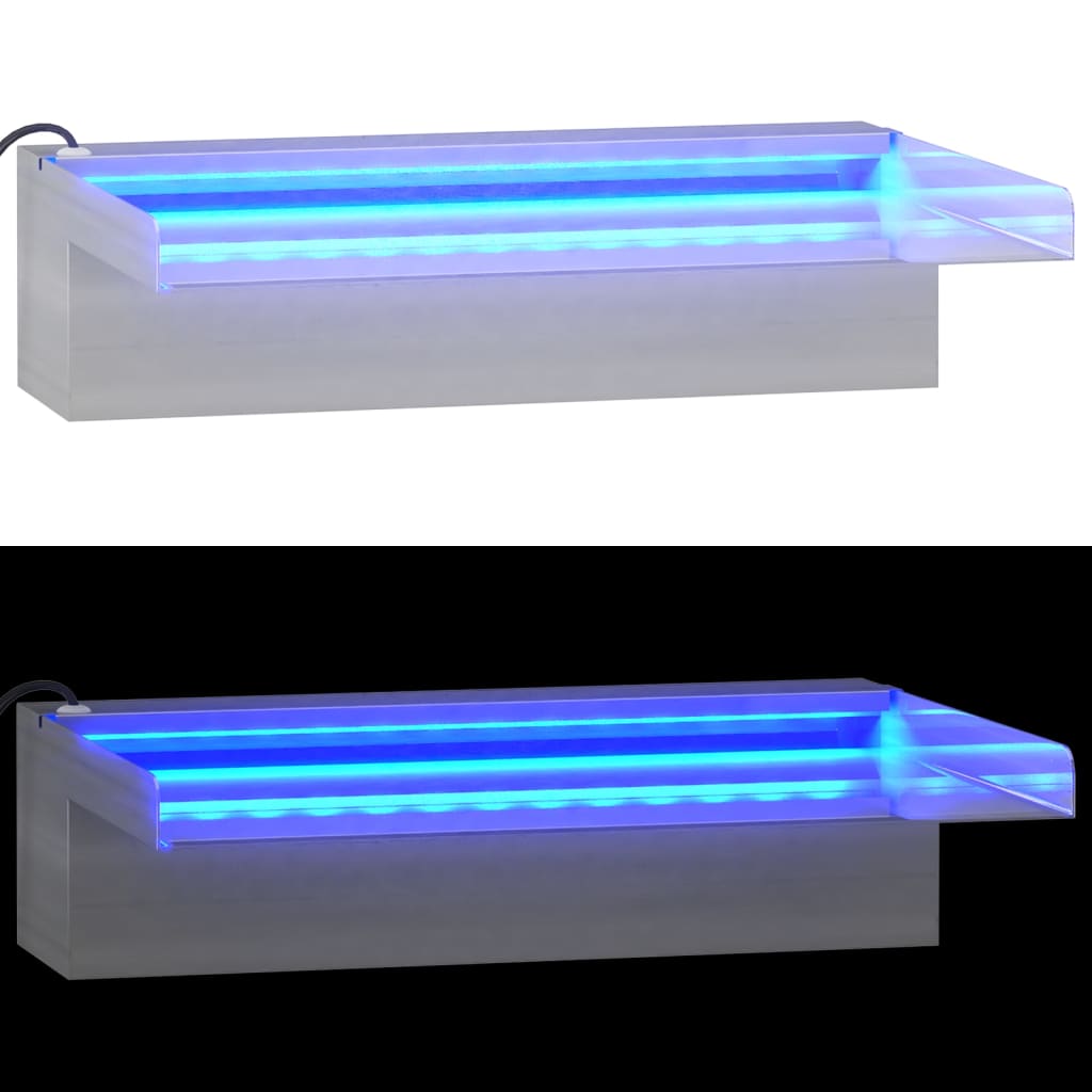 vidaXL Sfioratore a Cascata in Acciaio Inox SS 304 con LED RGB 30 cm Argento - Image 21 of 44