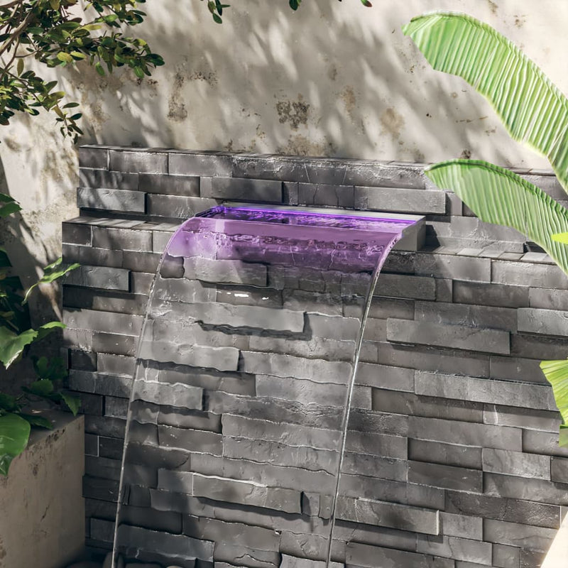 vidaXL Sfioratore a Cascata in Acciaio Inox SS 304 con LED RGB 30 cm Argento - Image 2 of 44