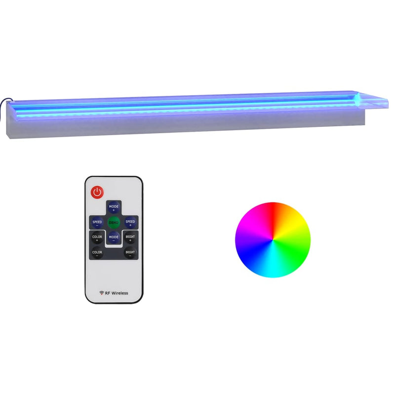 vidaXL Sfioratore a Cascata in Acciaio Inox SS 304 con LED RGB 30 cm Argento - Image 8 of 44