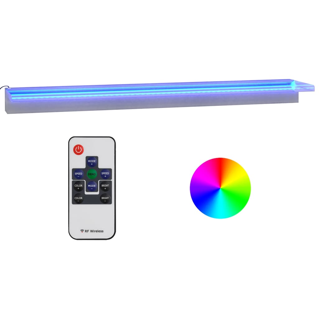 vidaXL Rebose en Cascada de Acero Inoxidable SS 304 con LED RGB 60 cm Plateado - Image 3 of 22